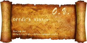 Offák Viktor névjegykártya